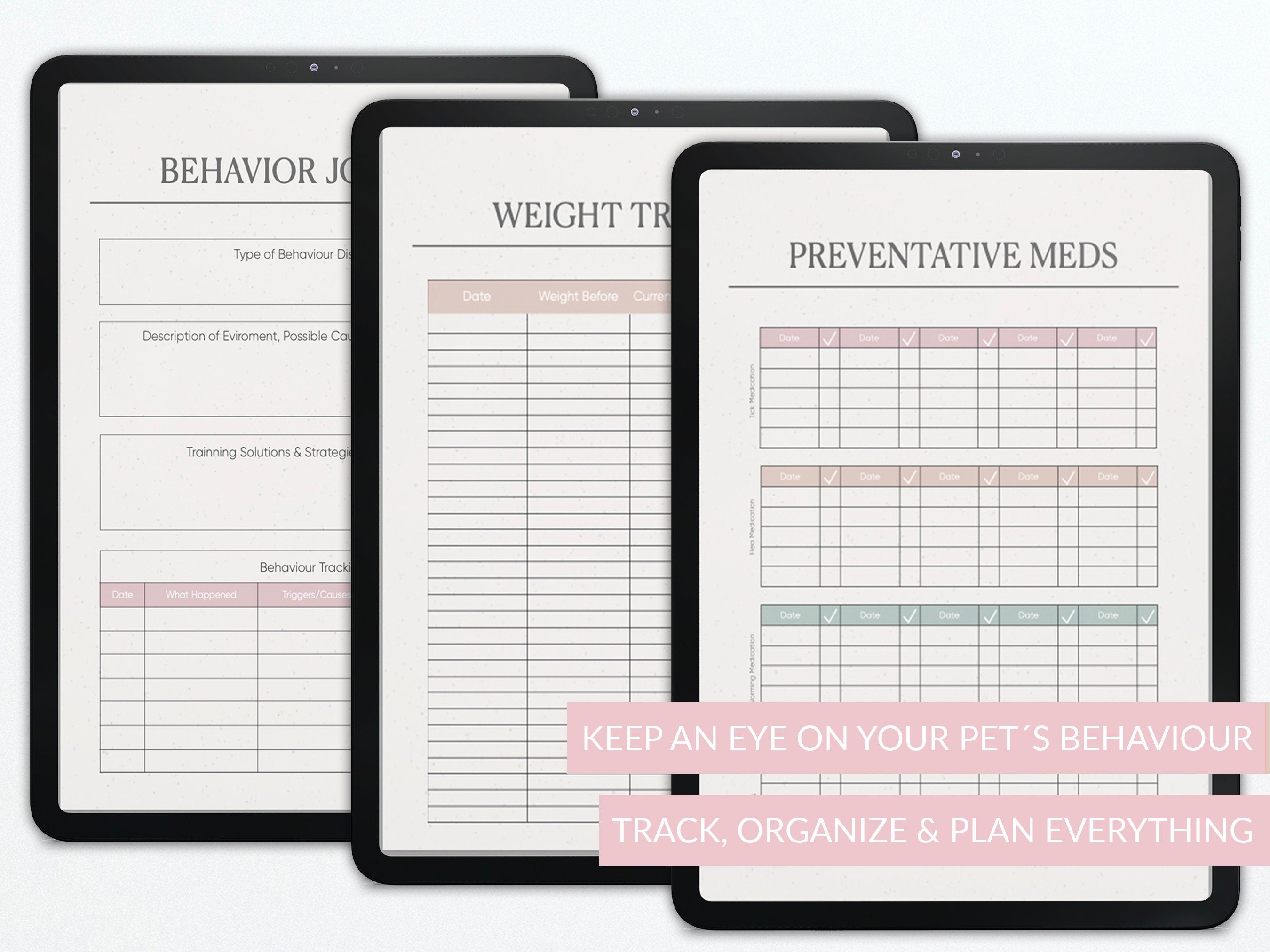Dog Care Journal | Pet Health Planner | Pet Tracker