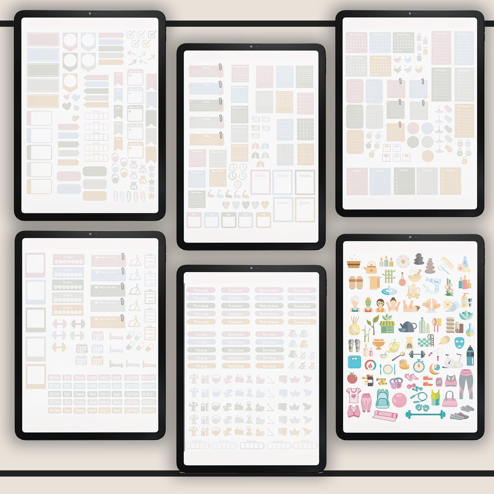 Self-Care Planner: Wellness Journal + 500 Stickers (GoodNotes Compatible)