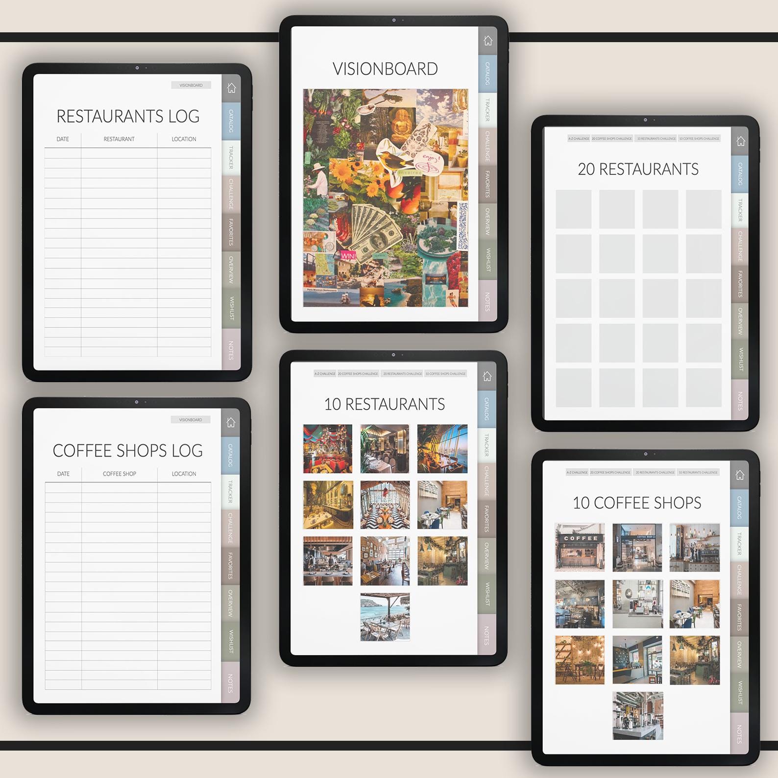 Coffee & Restaurant Journal: Foodie Review Tracker + 500 Stickers