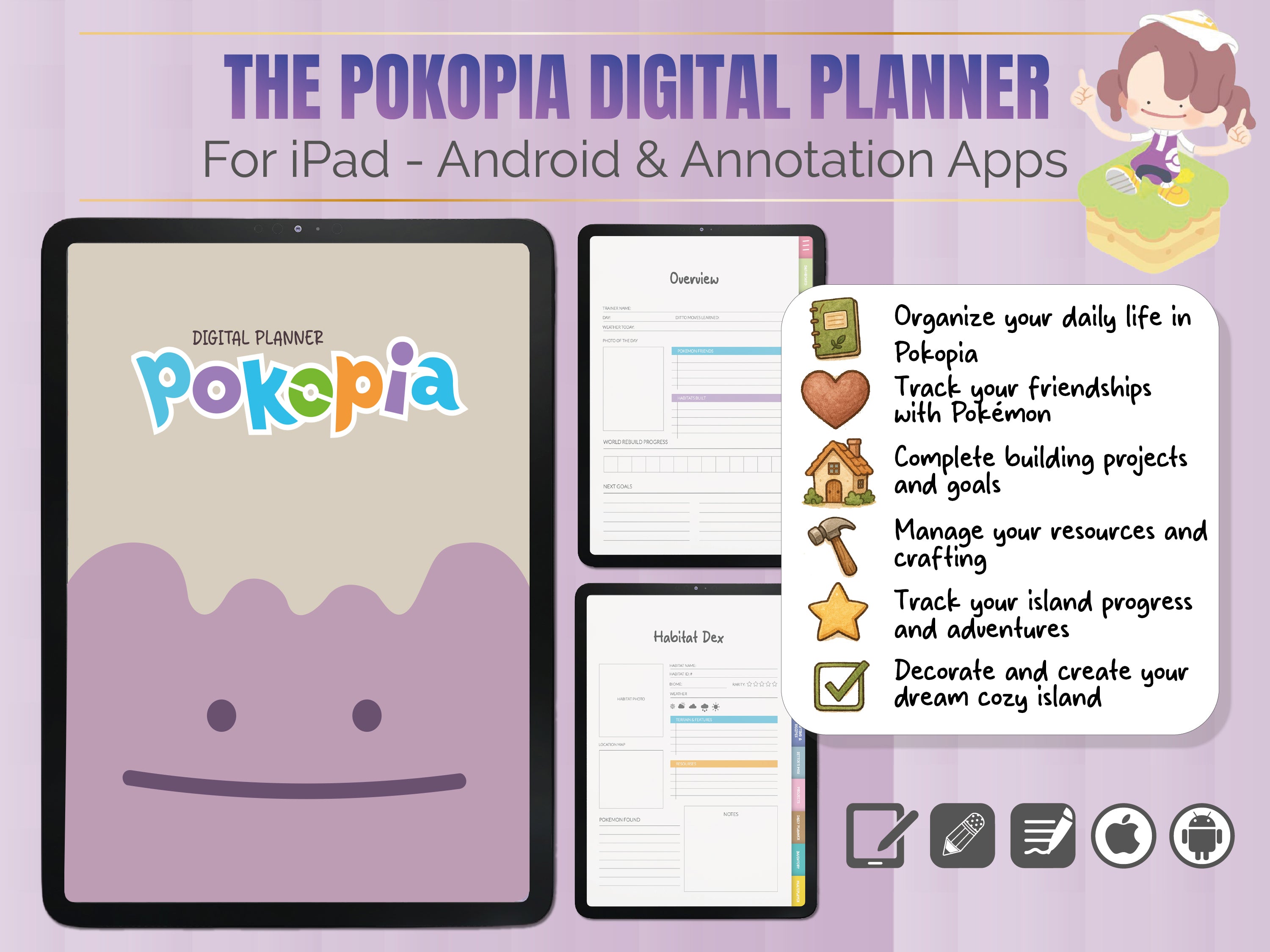 Ultimate Pokémon Pokopia Planner | Kawaii Island Life Organizer