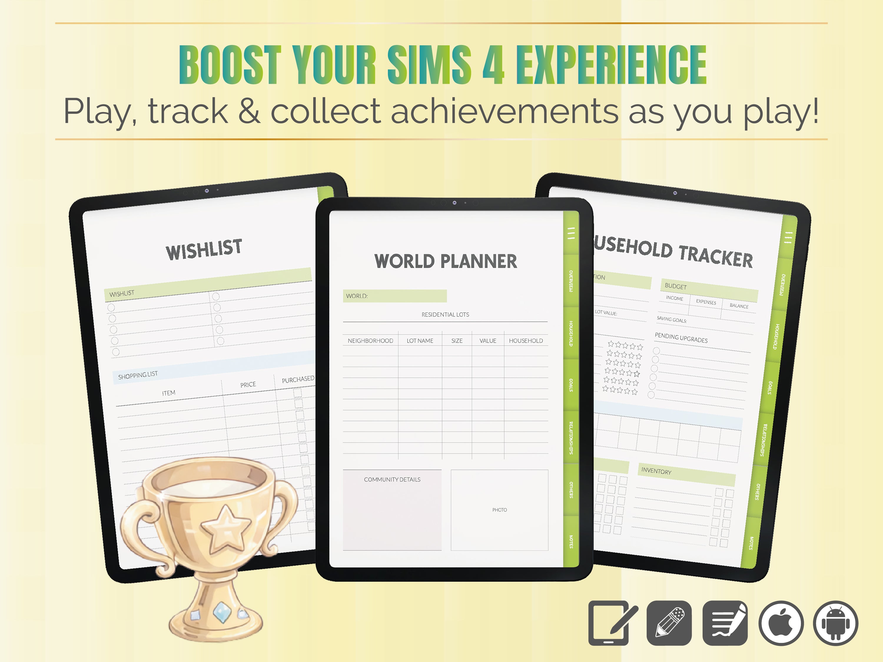 The Sims 4 Planner | Gameplay Planner | Legacy Challenge Tracker | Sims Journal | CC & Mods Tracker