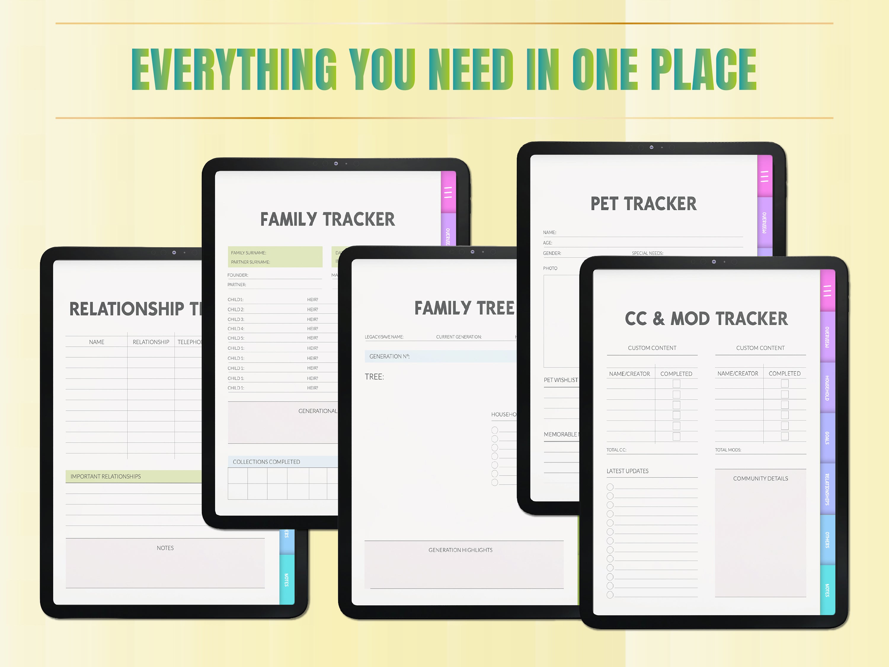 The Sims 4 Planner | Gameplay Planner | Legacy Challenge Tracker | Sims Journal | CC & Mods Tracker