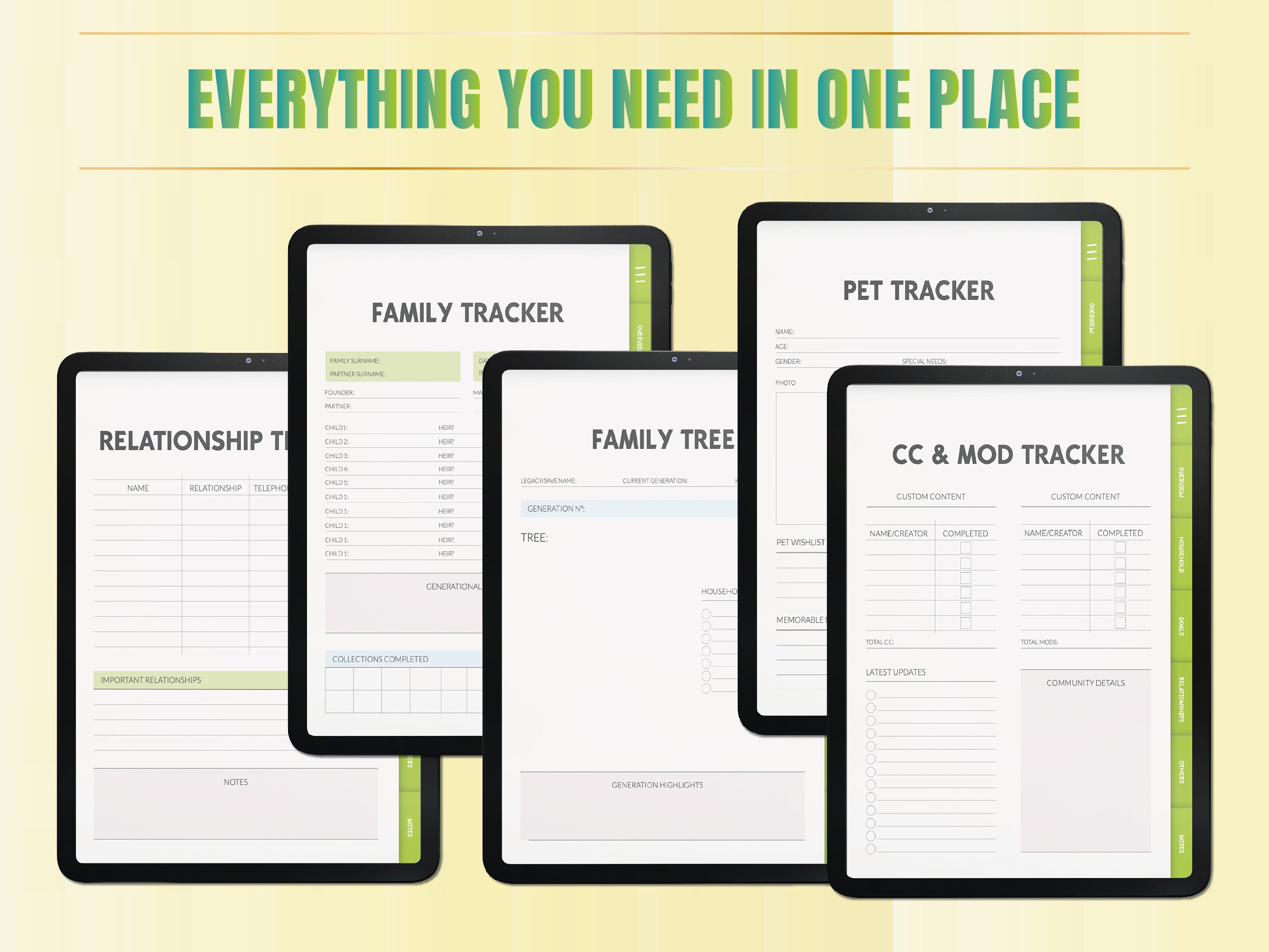 The Sims 4 Planner | Gameplay Planner | Legacy Challenge Tracker | Sims Journal | CC & Mods Tracker