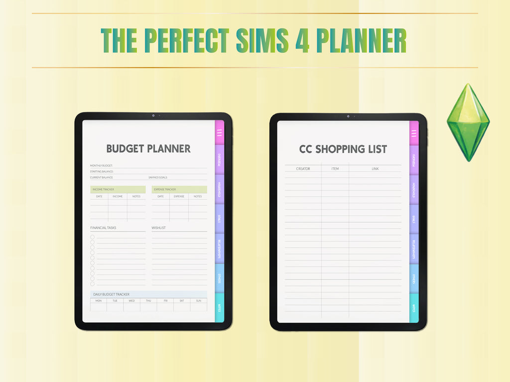 The Sims 4 Planner | Gameplay Planner | Legacy Challenge Tracker | Sims Journal | CC & Mods Tracker