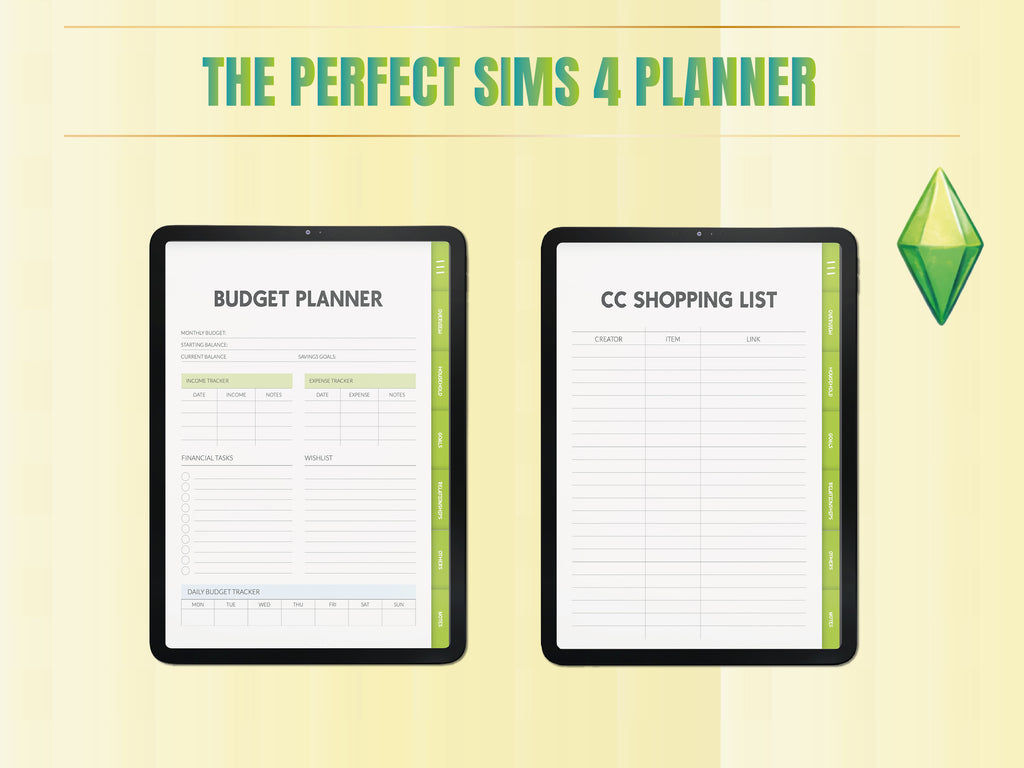 The Sims 4 Planner | Gameplay Planner | Legacy Challenge Tracker | Sims Journal | CC & Mods Tracker