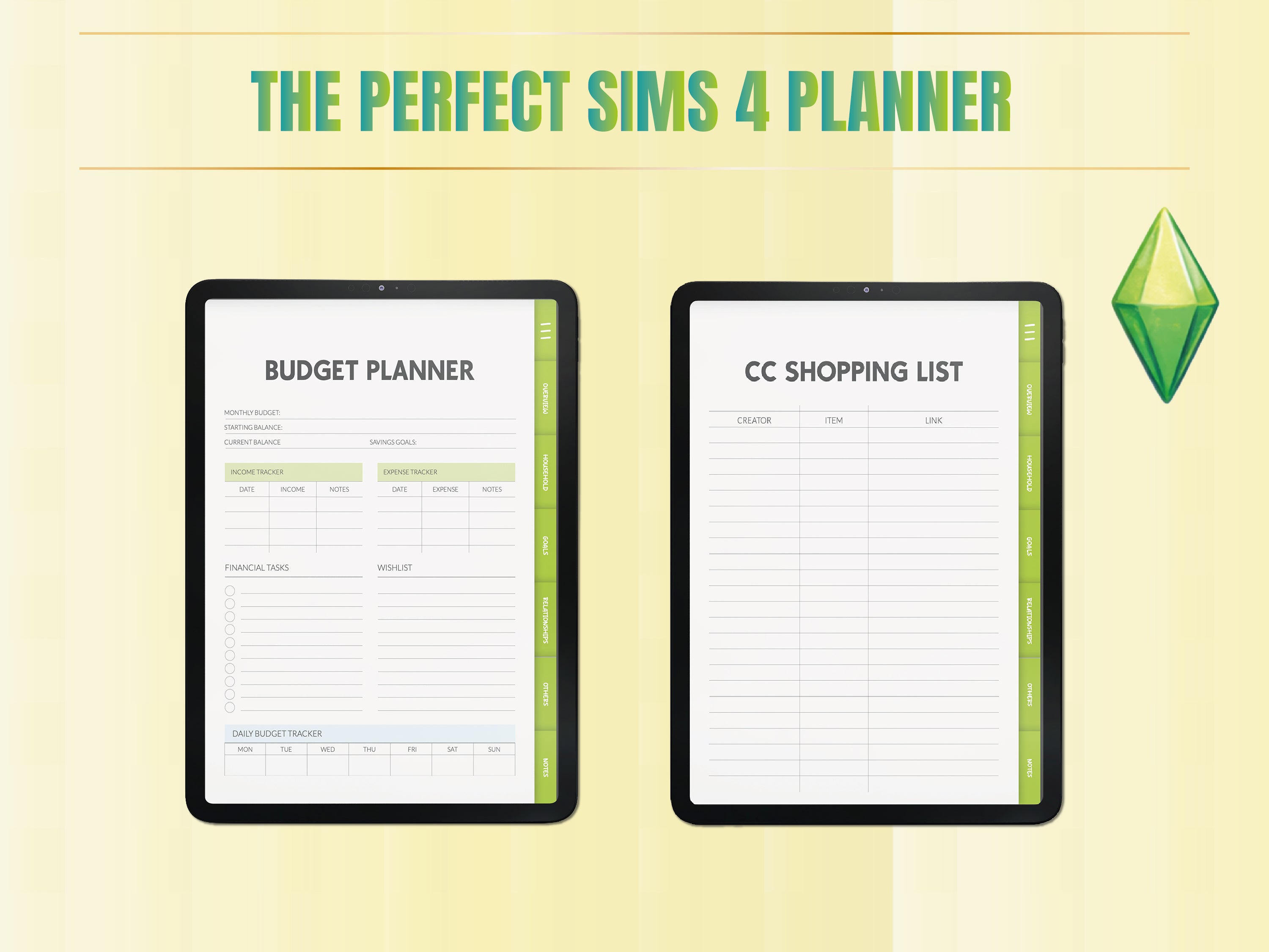 The Sims 4 Planner | Gameplay Planner | Legacy Challenge Tracker | Sims Journal | CC & Mods Tracker