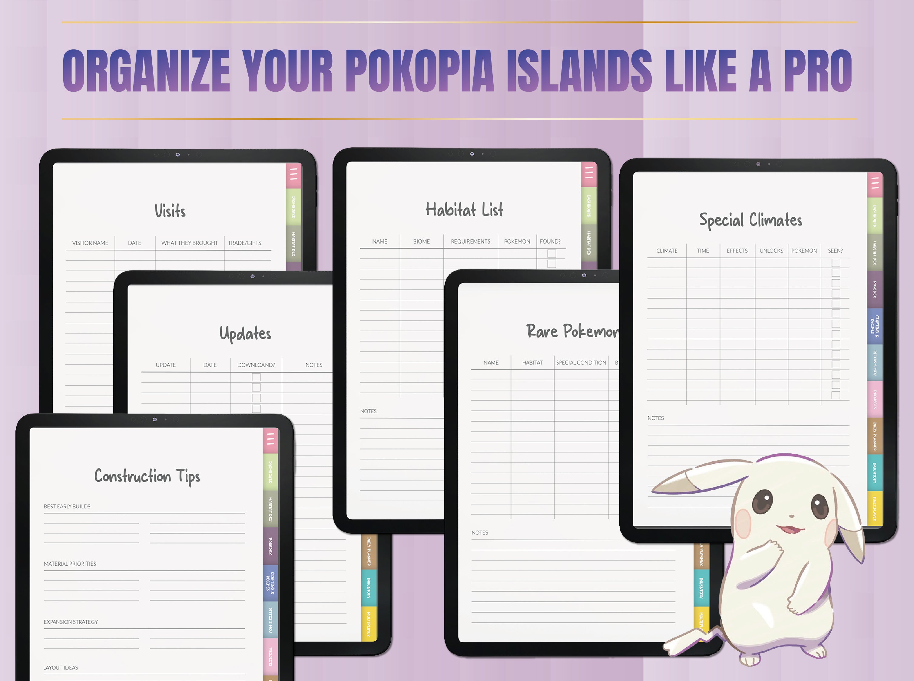 Ultimate Pokémon Pokopia Planner | Kawaii Island Life Organizer