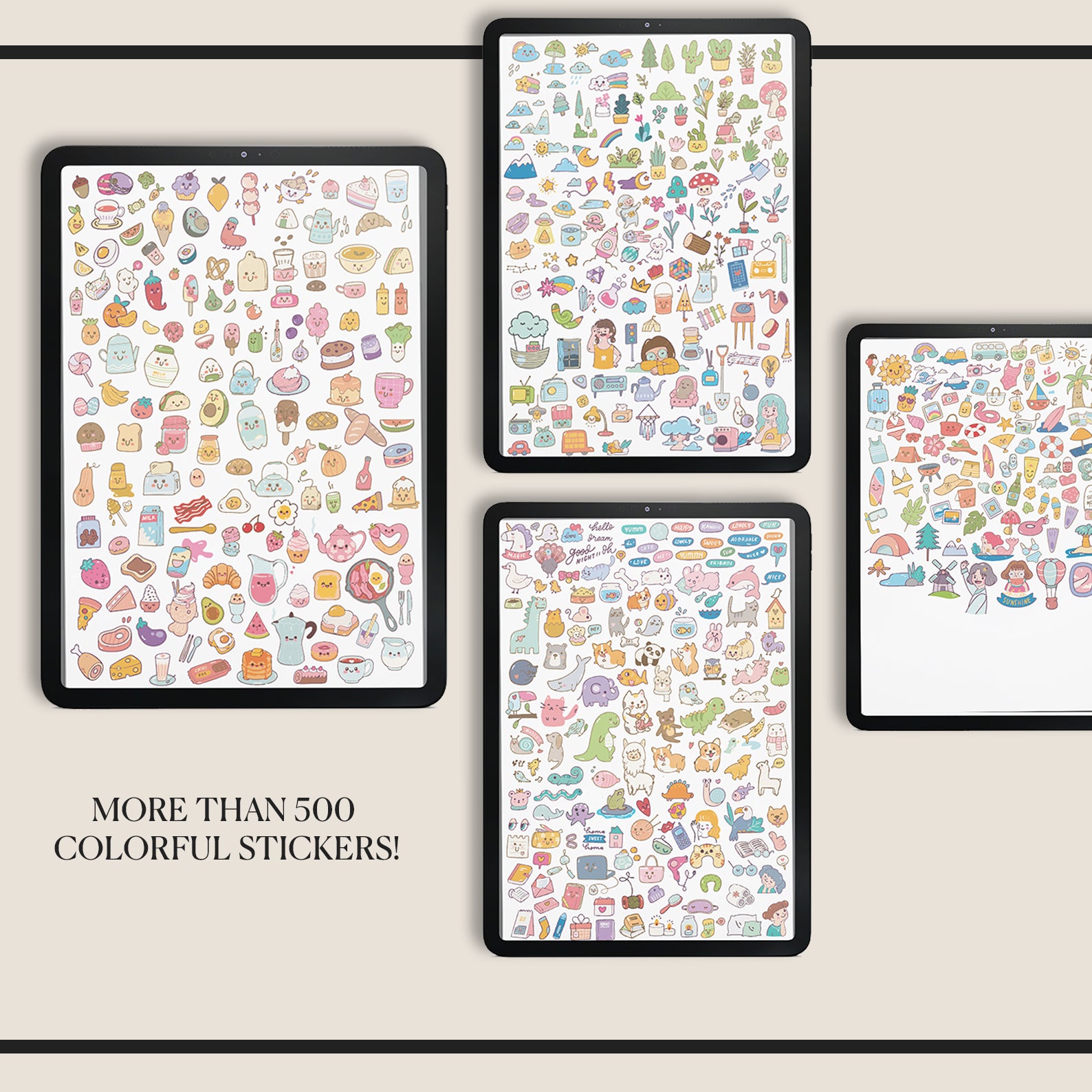 Undated Manga Style Daily Planner: iPad GoodNotes Compatible +500 Stickers