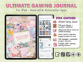 Kawaii Gaming Journal PRO: Interactive Gamer Logbook + 500 Stickers (GoodNotes)