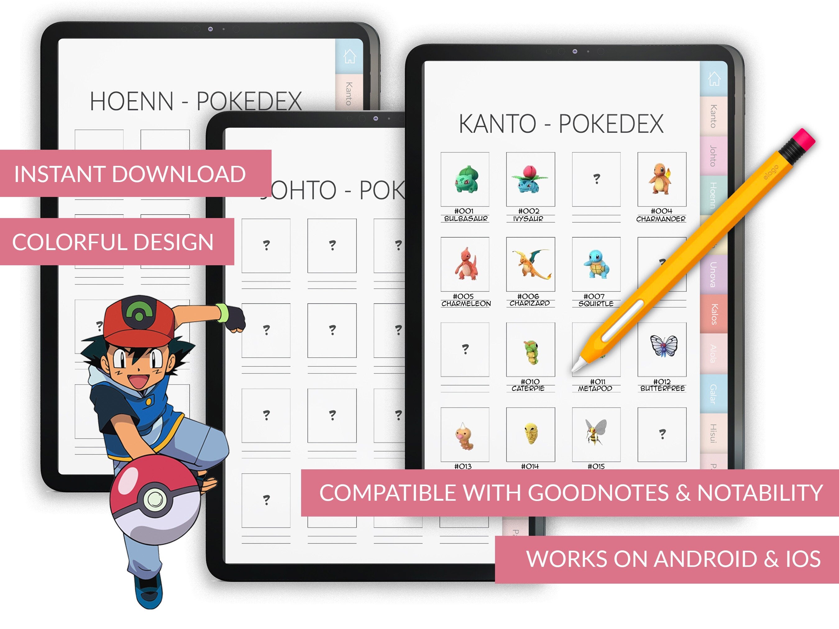 Digital Pokedex: Tracker & Organizer for GoodNotes, Notability
