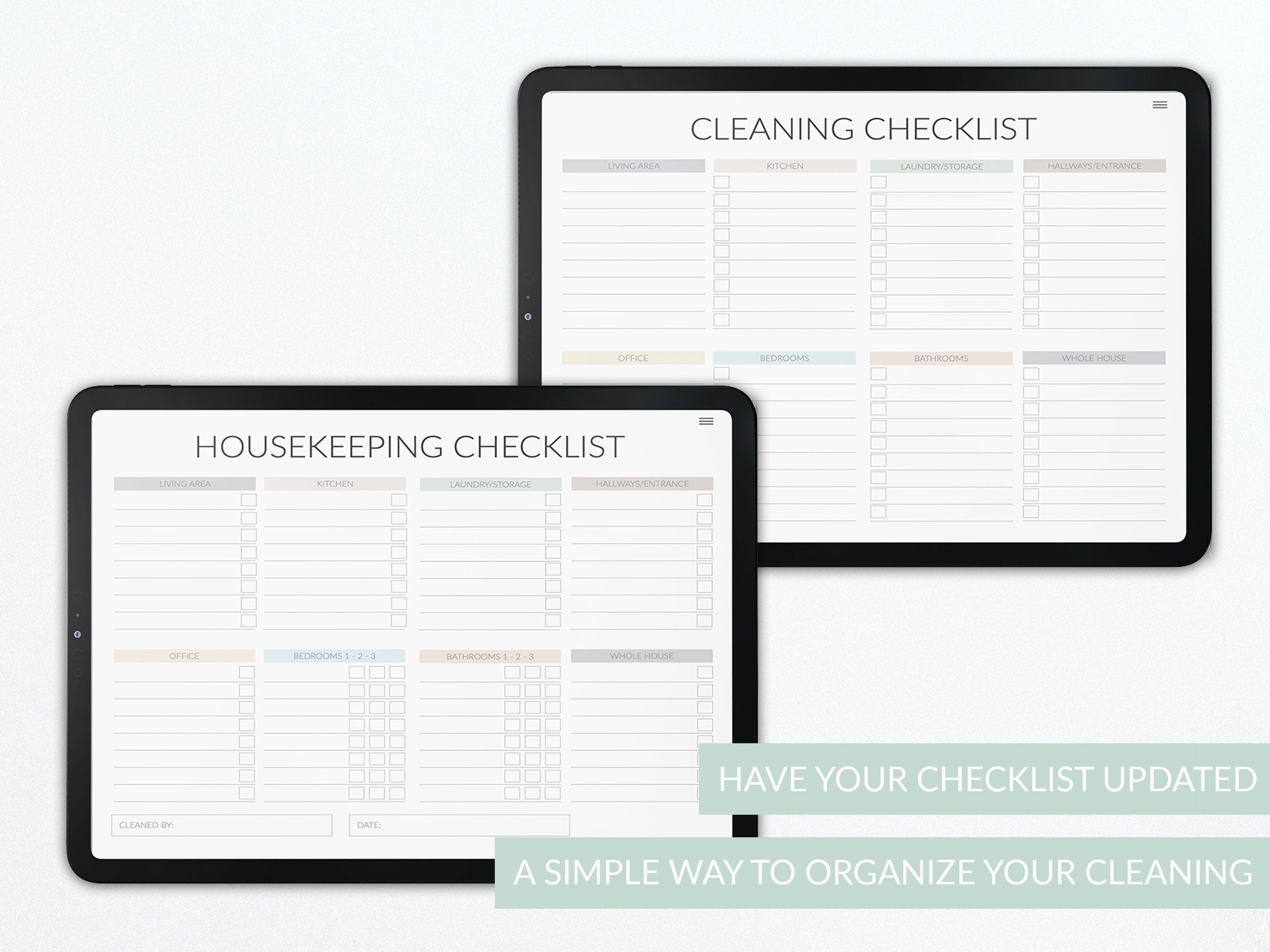 Cleaning Planner: Printable Home Organization Workbook