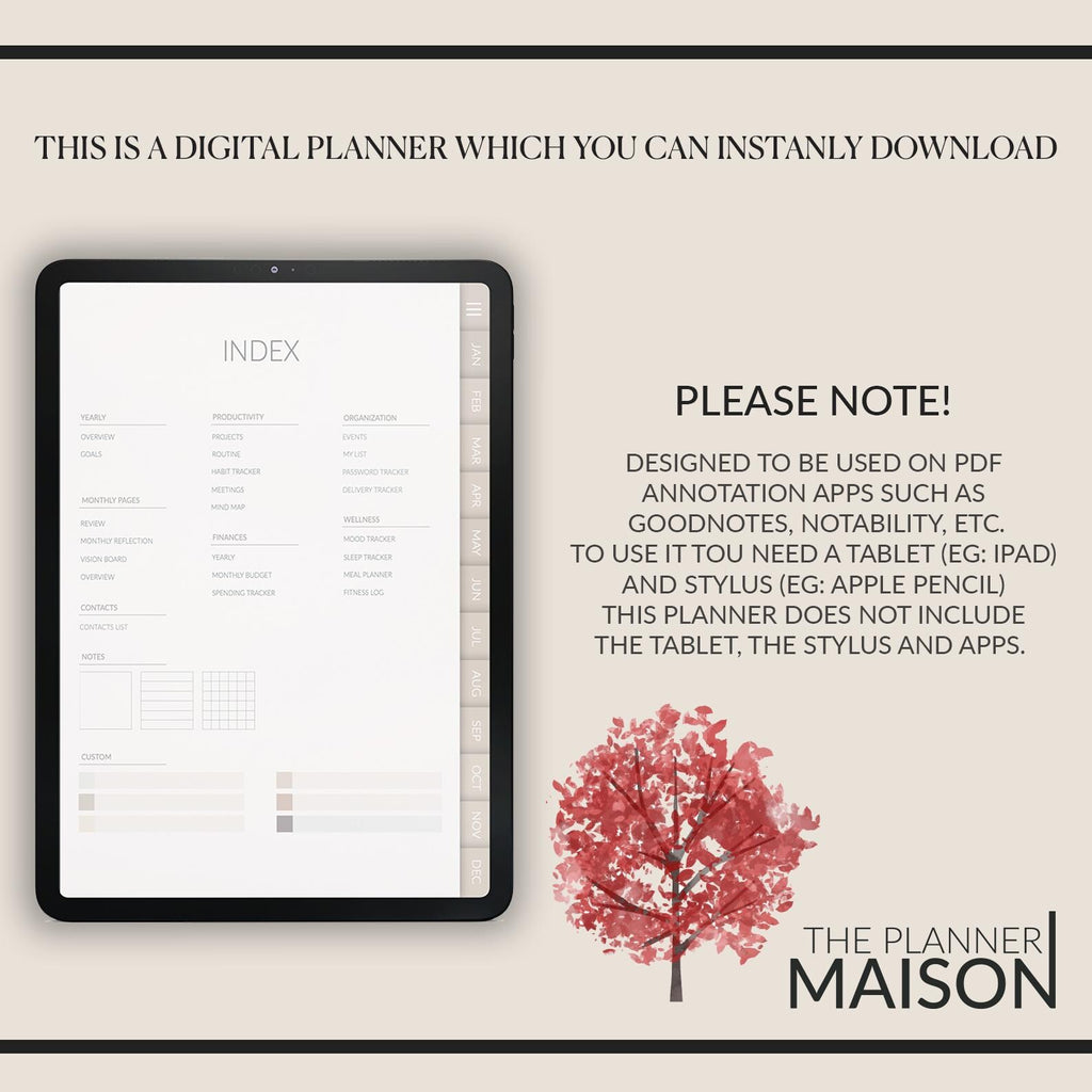 Undated Hobonichi Planner: iPad GoodNotes Compatible