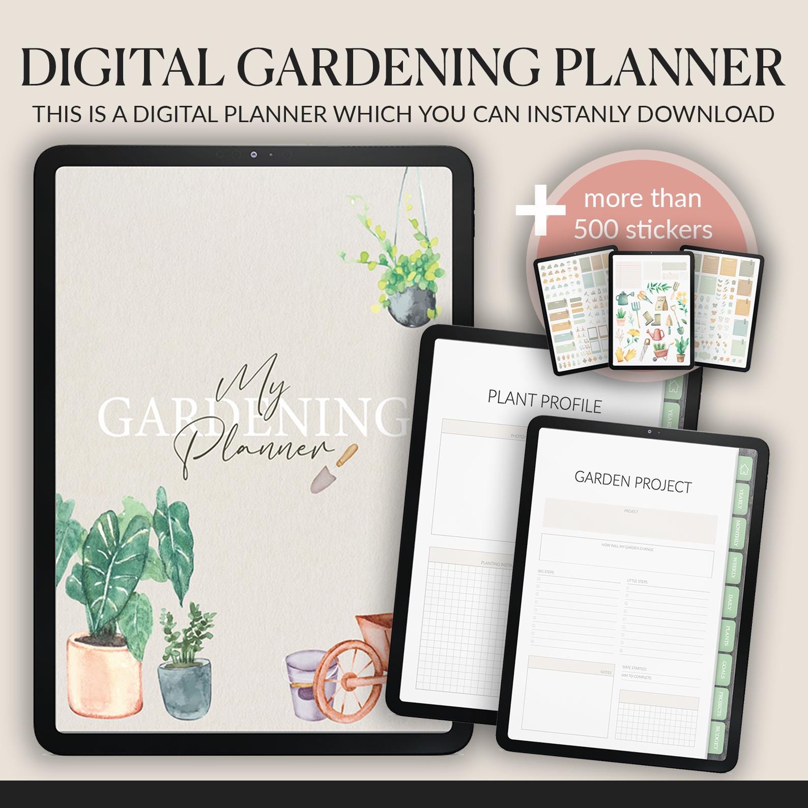 Gardening Planner: 140+ Page with 500+ Stickers