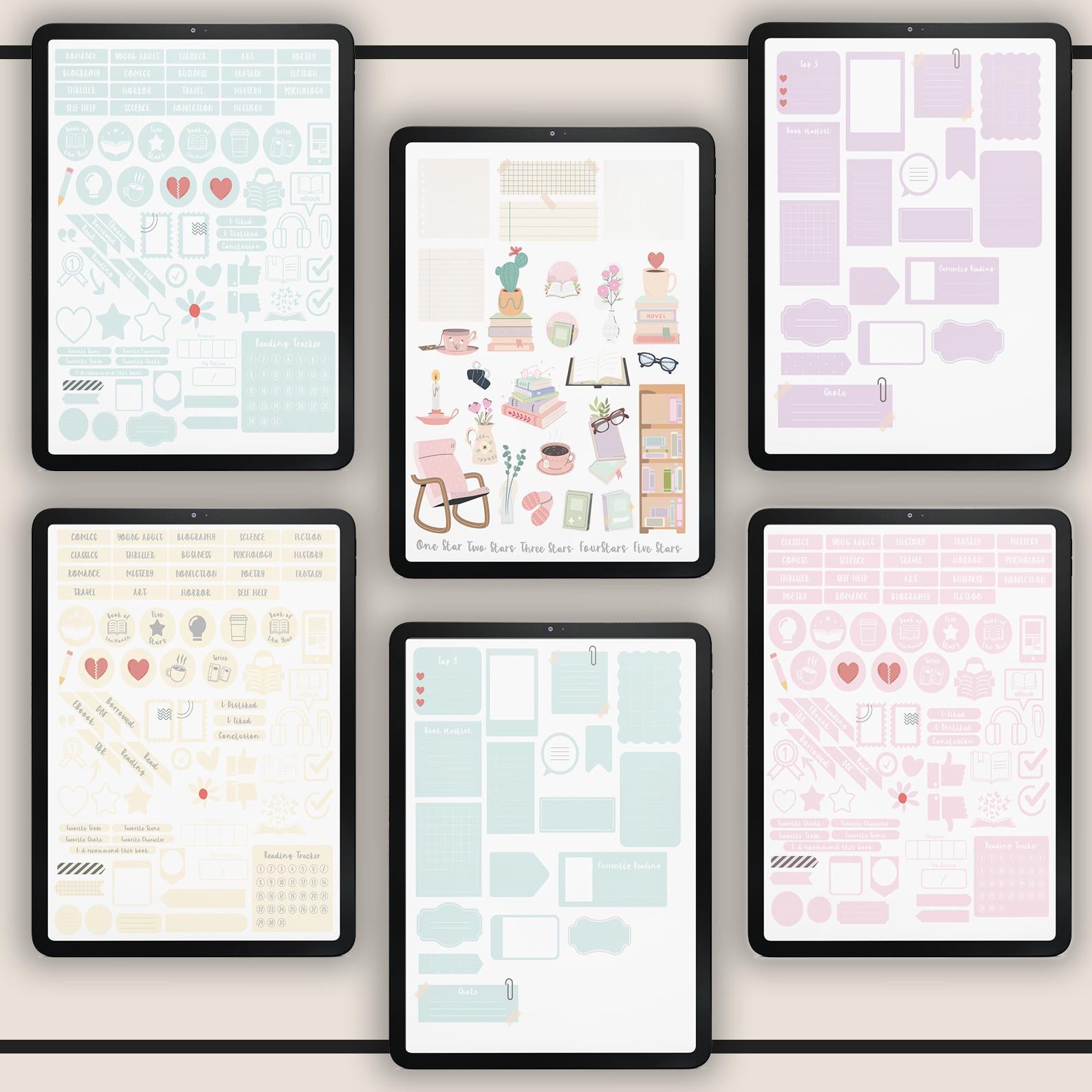 Reading Journal for GoodNotes: Book Tracker with 500+ Stickers
