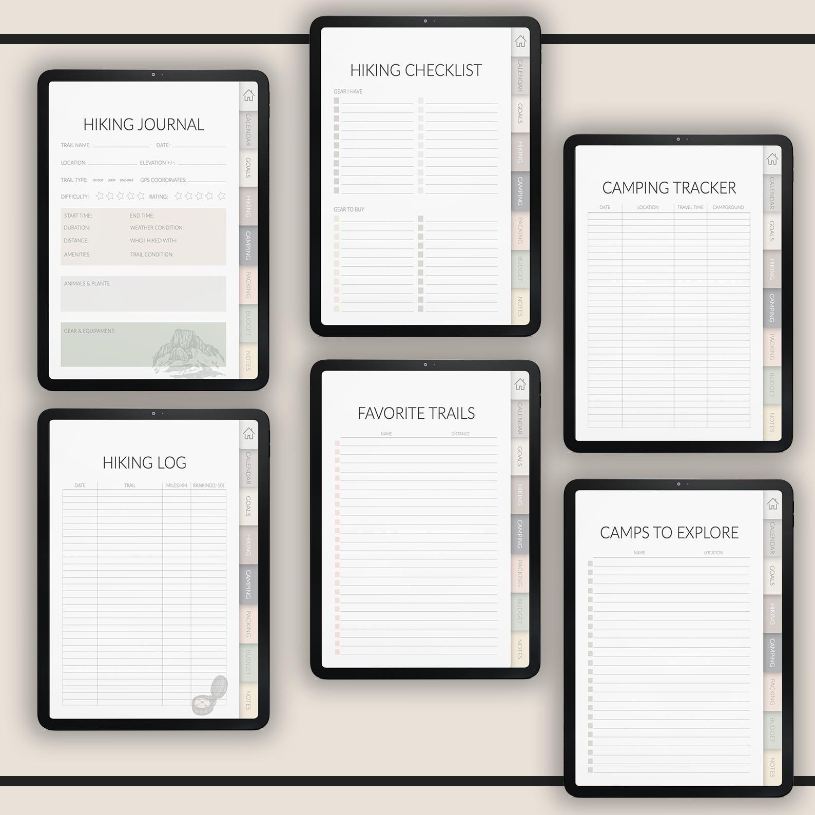 Hiking Planner | Route Tracker & Gear List |+ 500 Stickers