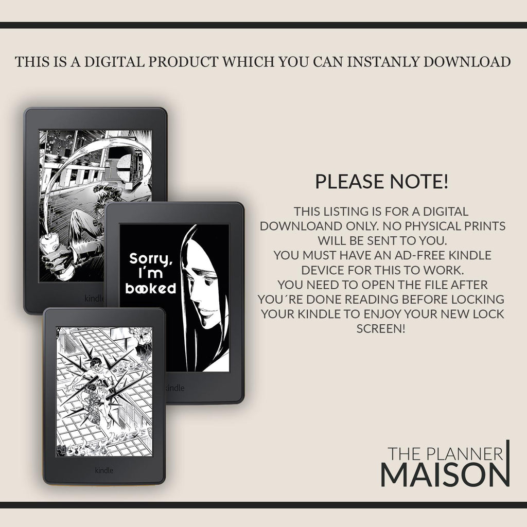 Manga Kindle Lock Screens: Comic Wallpaper Bundle
