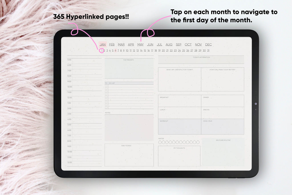 Daily Planner | Horizontal Layout | GoodNotes Compatible