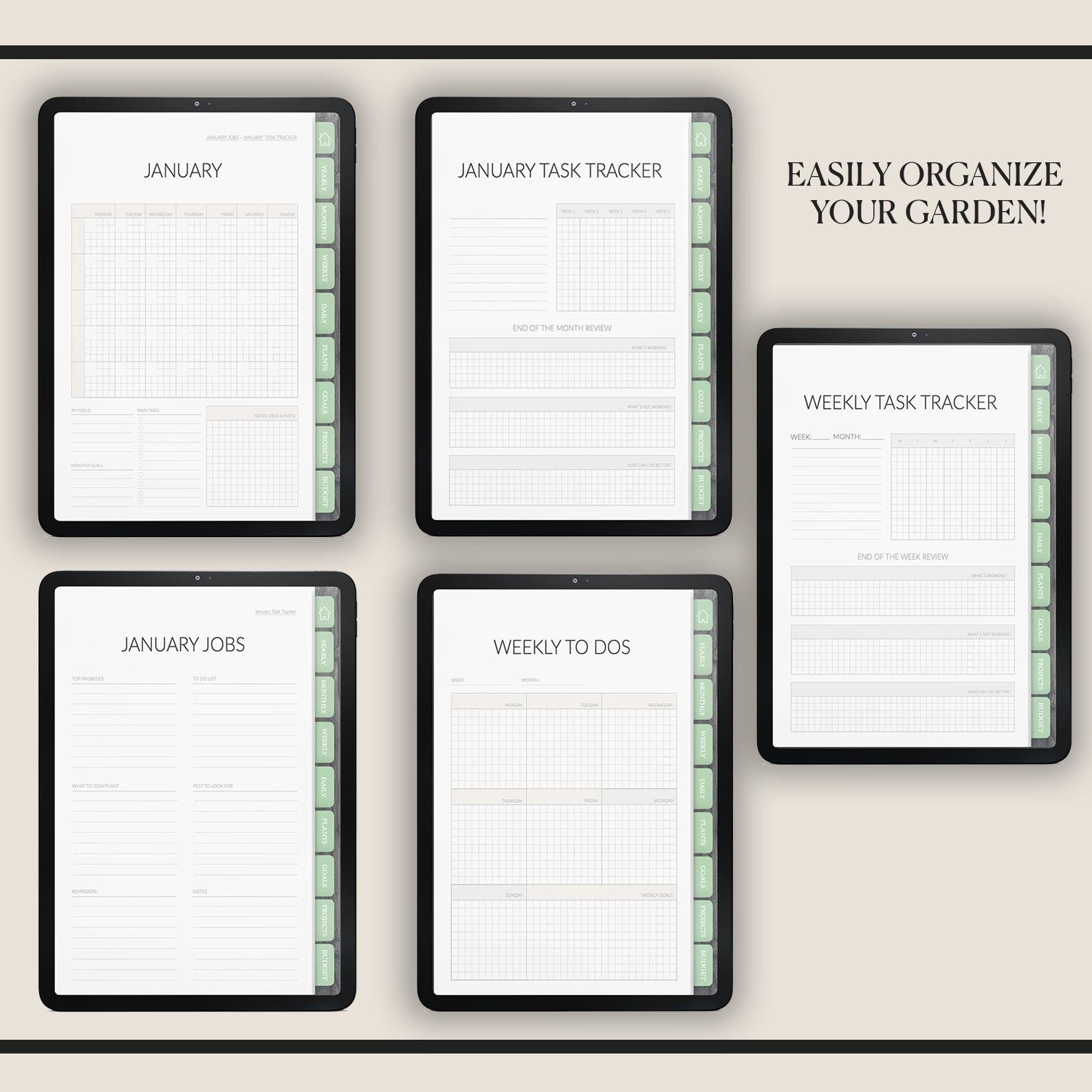 Gardening Planner: 140+ Page with 500+ Stickers (GoodNotes & Notability Compatible)