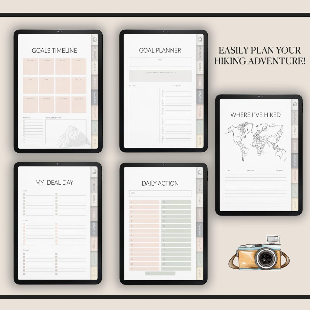 Hiking Planner | Route Tracker & Gear List |+ 500 Stickers