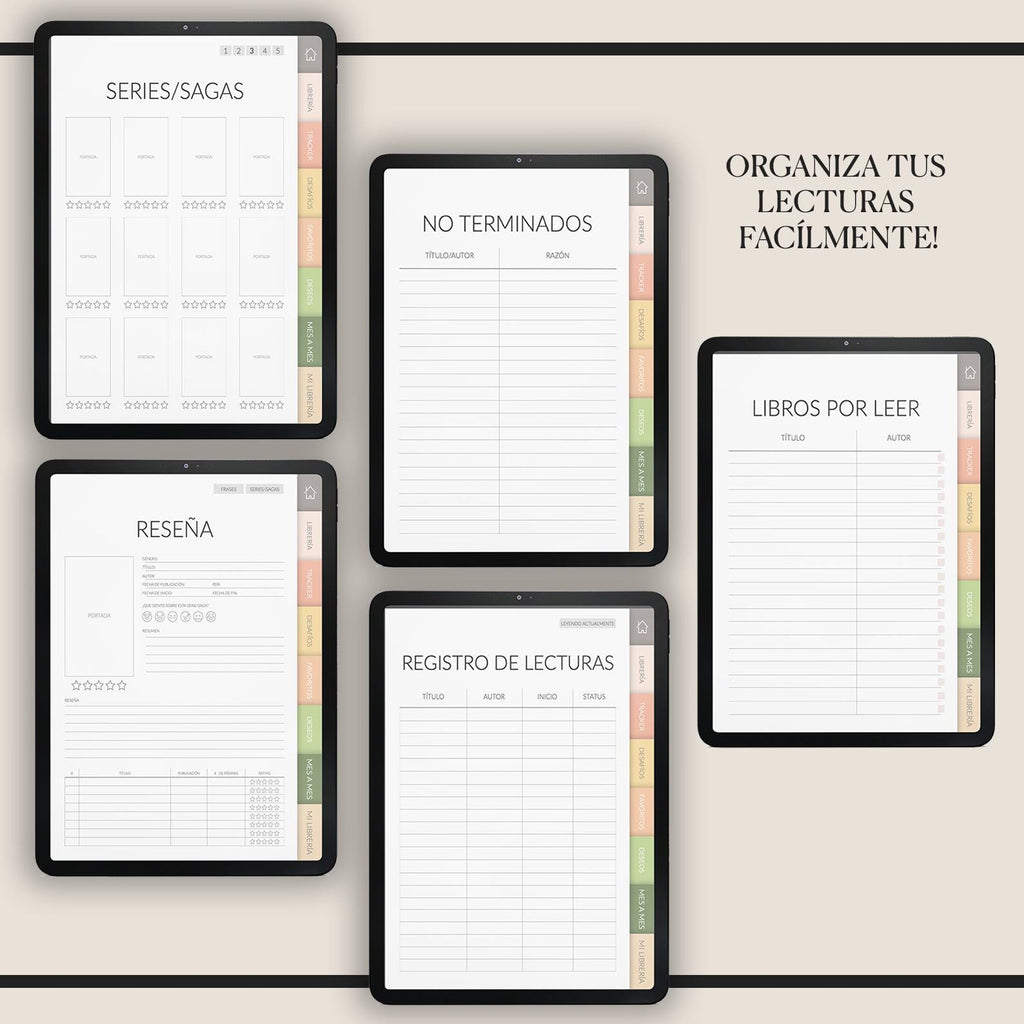 Diario de Lectura | +500 Stickers | Book Tracker