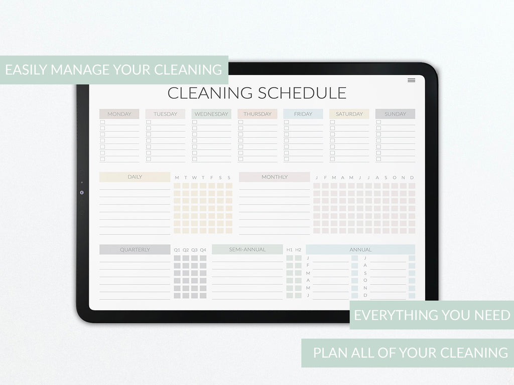 Cleaning Planner: Printable Home Organization Workbook