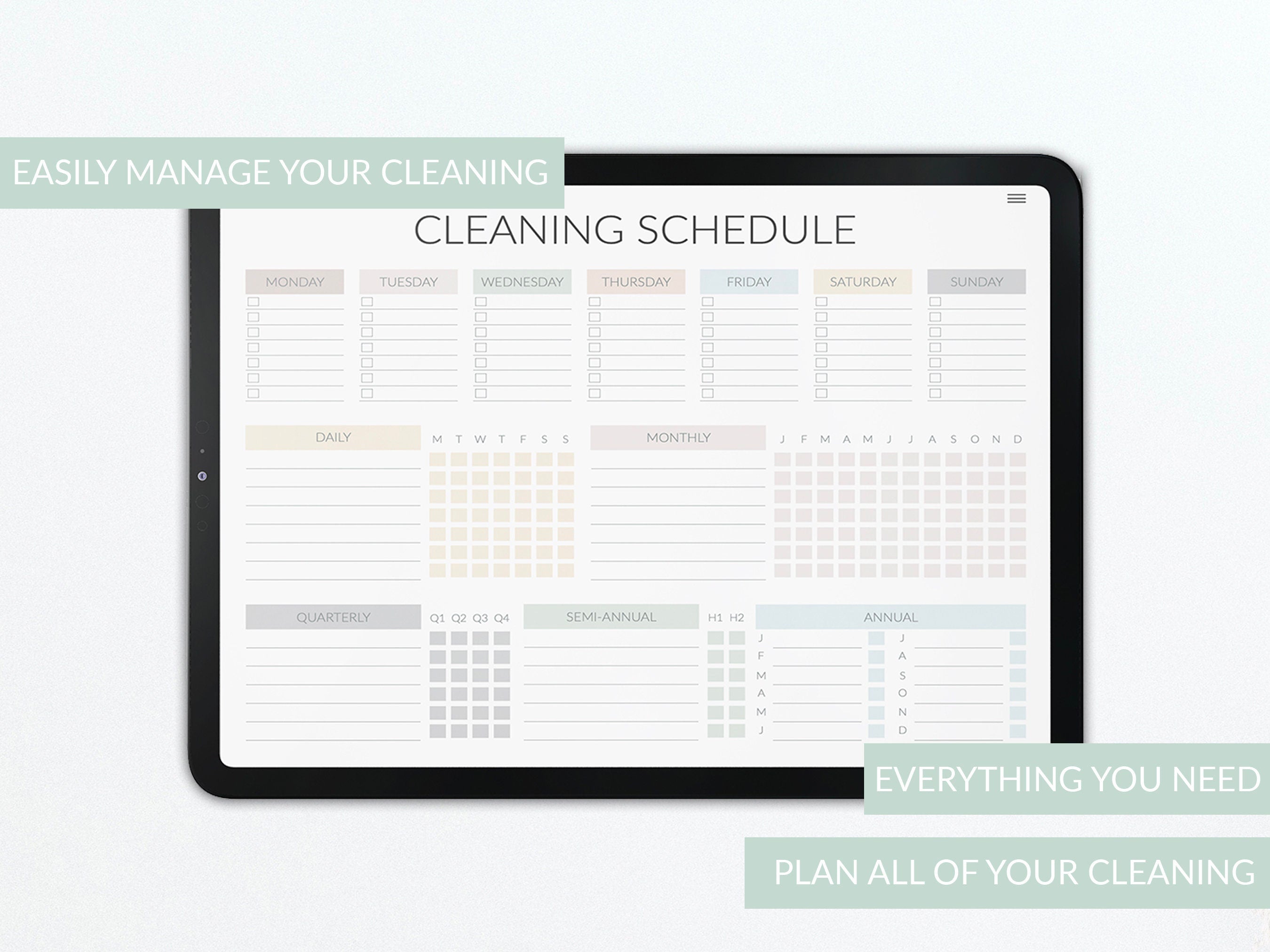 Cleaning Planner: Printable Home Organization Workbook