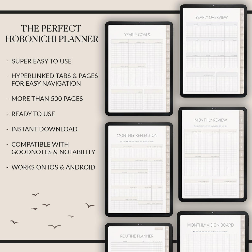 Undated Hobonichi Planner: iPad GoodNotes Compatible