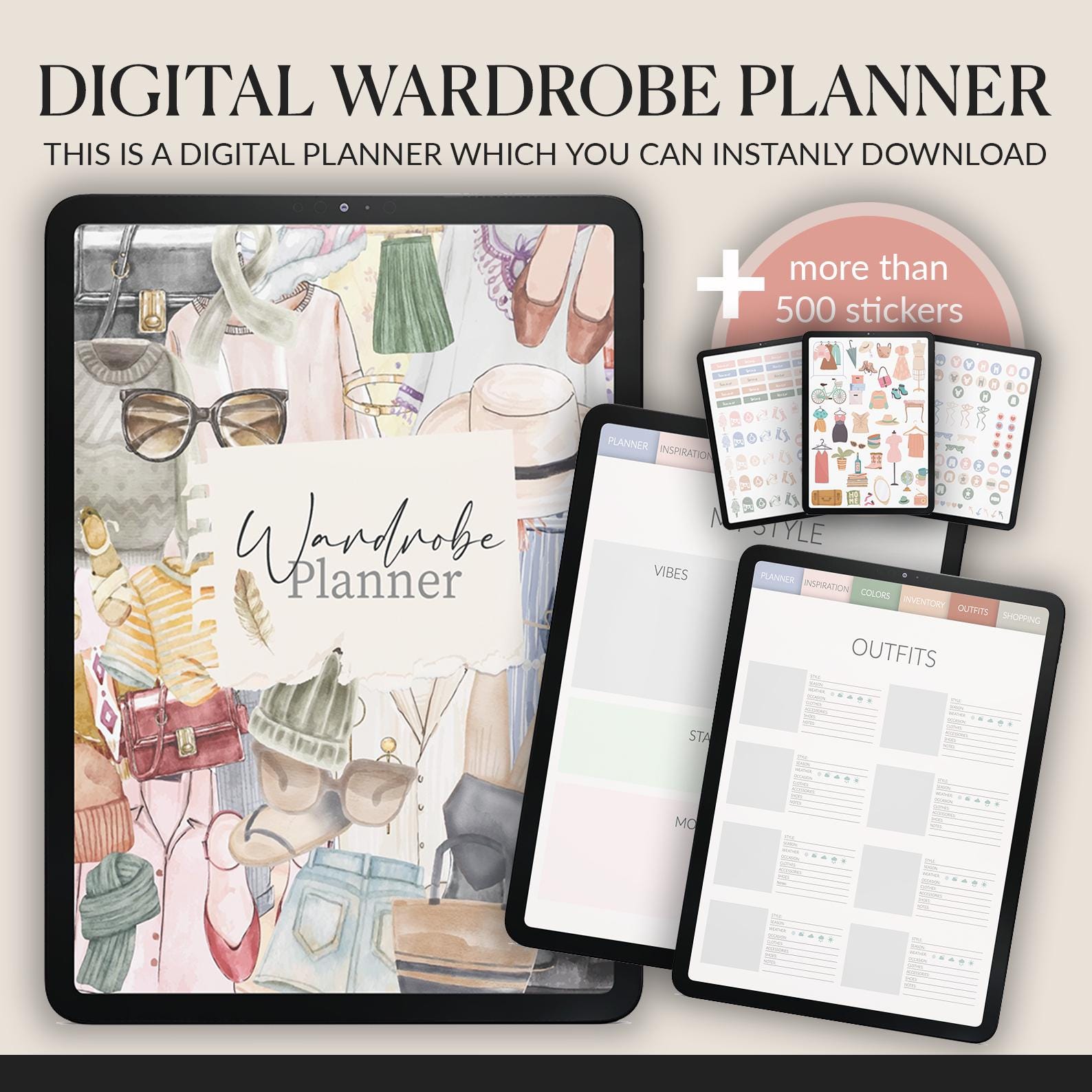 Wardrobe Planner | Outfit Organizer | with 500+ Stickers
