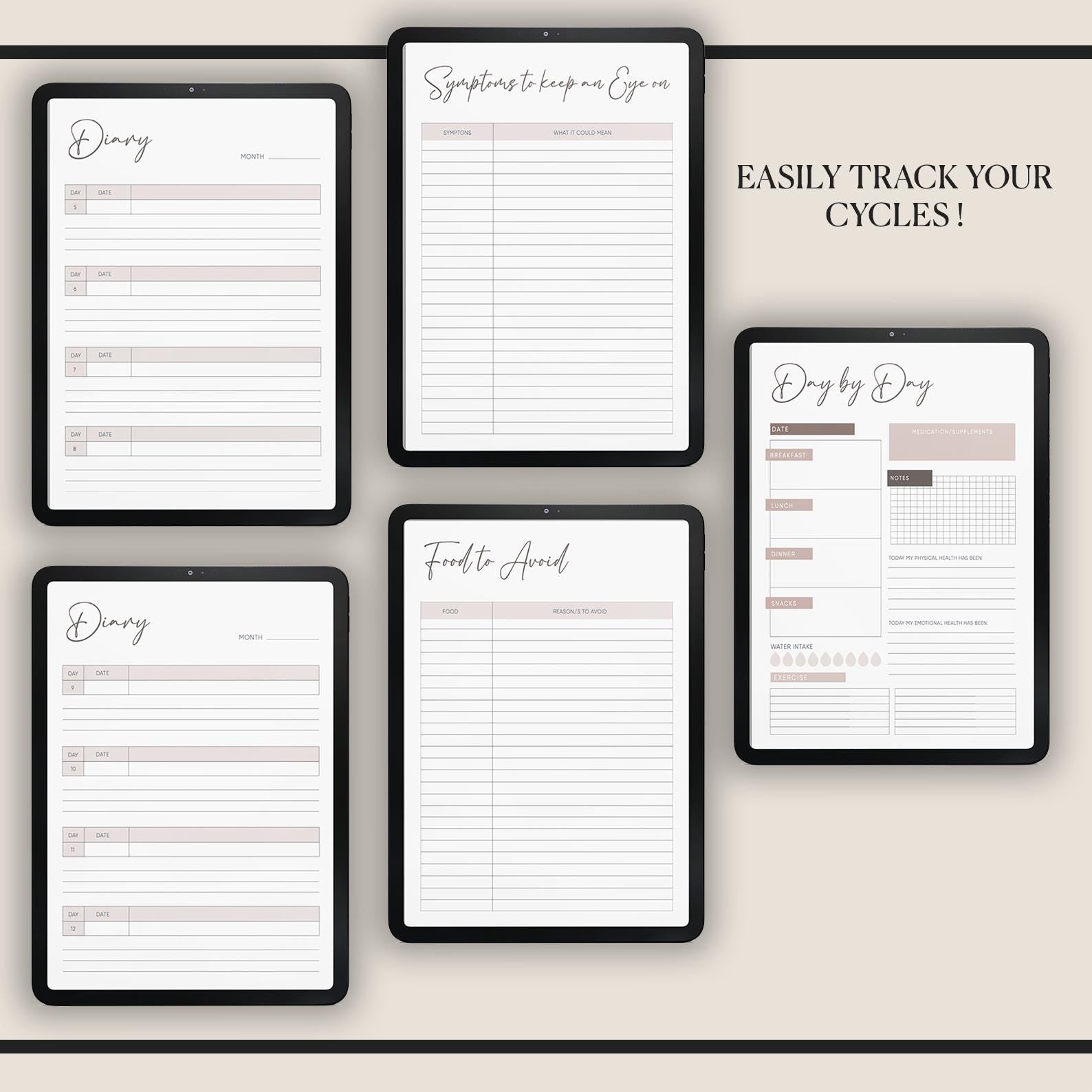 Period & Cycle Journal | Wellness Tracker | SelfCare Planner