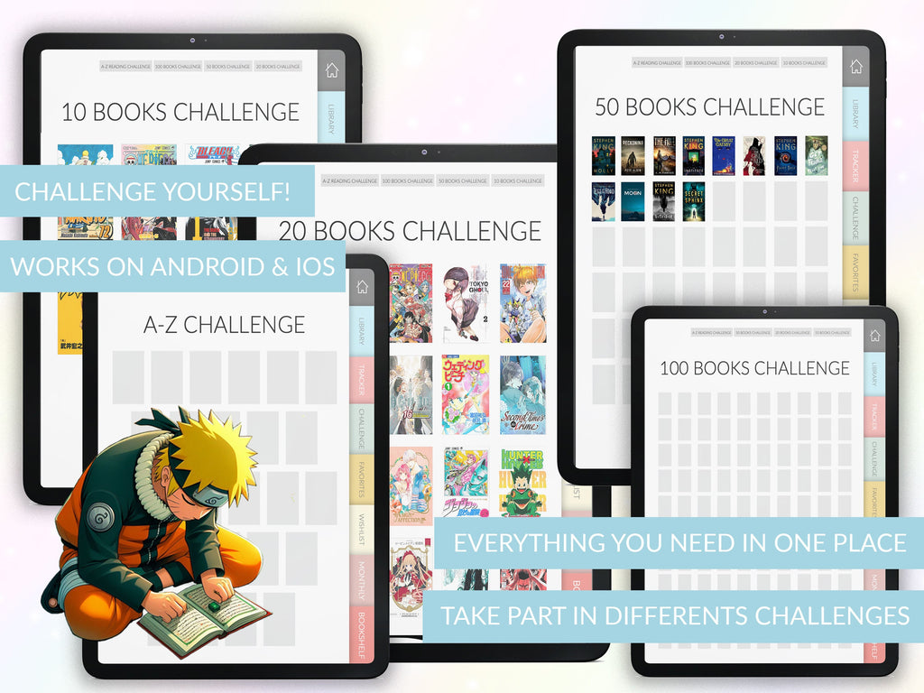 Books & Manga Journal | Reading Planner | Manga Tracker | Manga girl |  GoodNotes, Notability