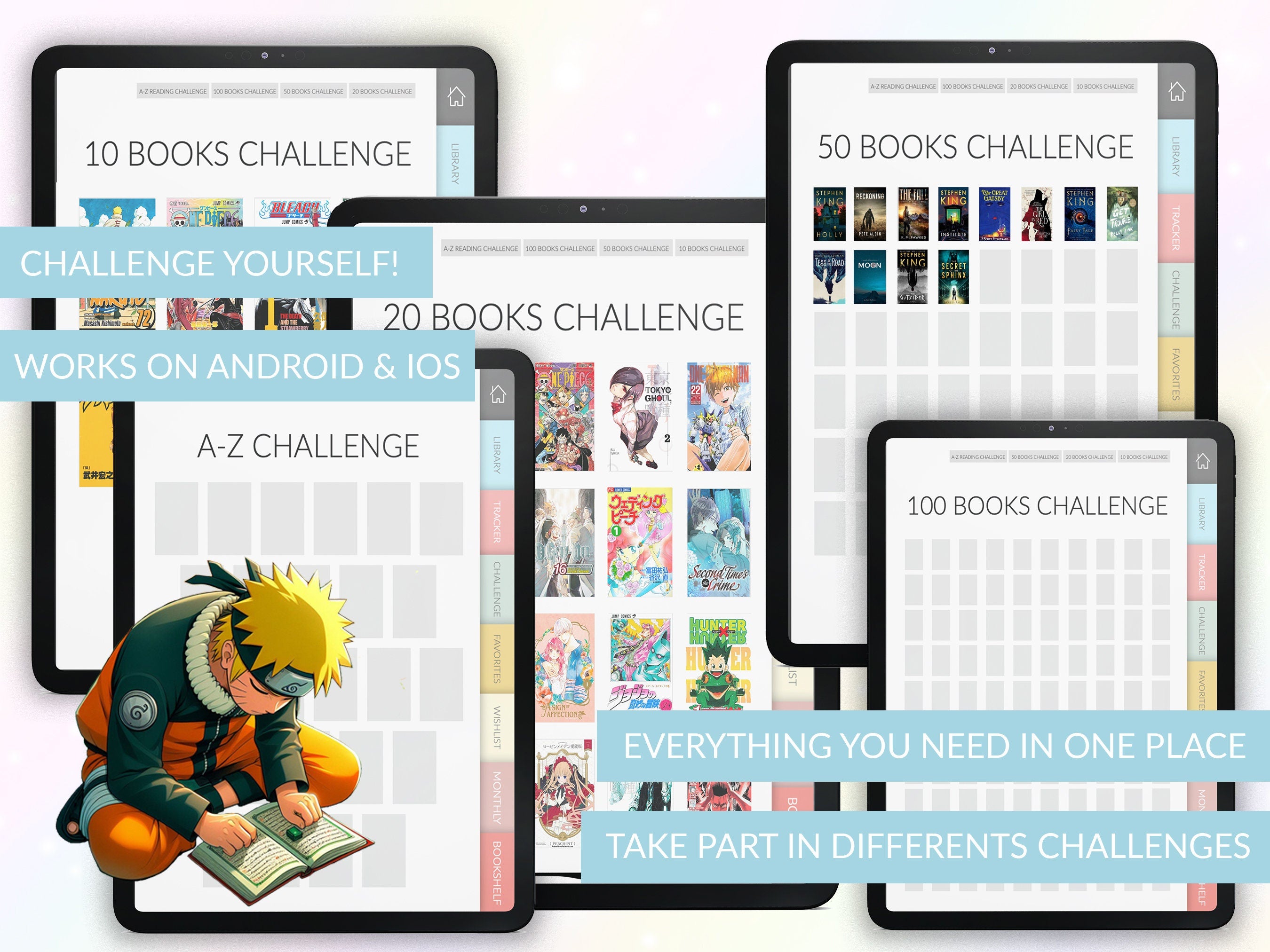 Books & Manga Journal | Reading Planner | Manga Tracker | Manga girl |  GoodNotes, Notability