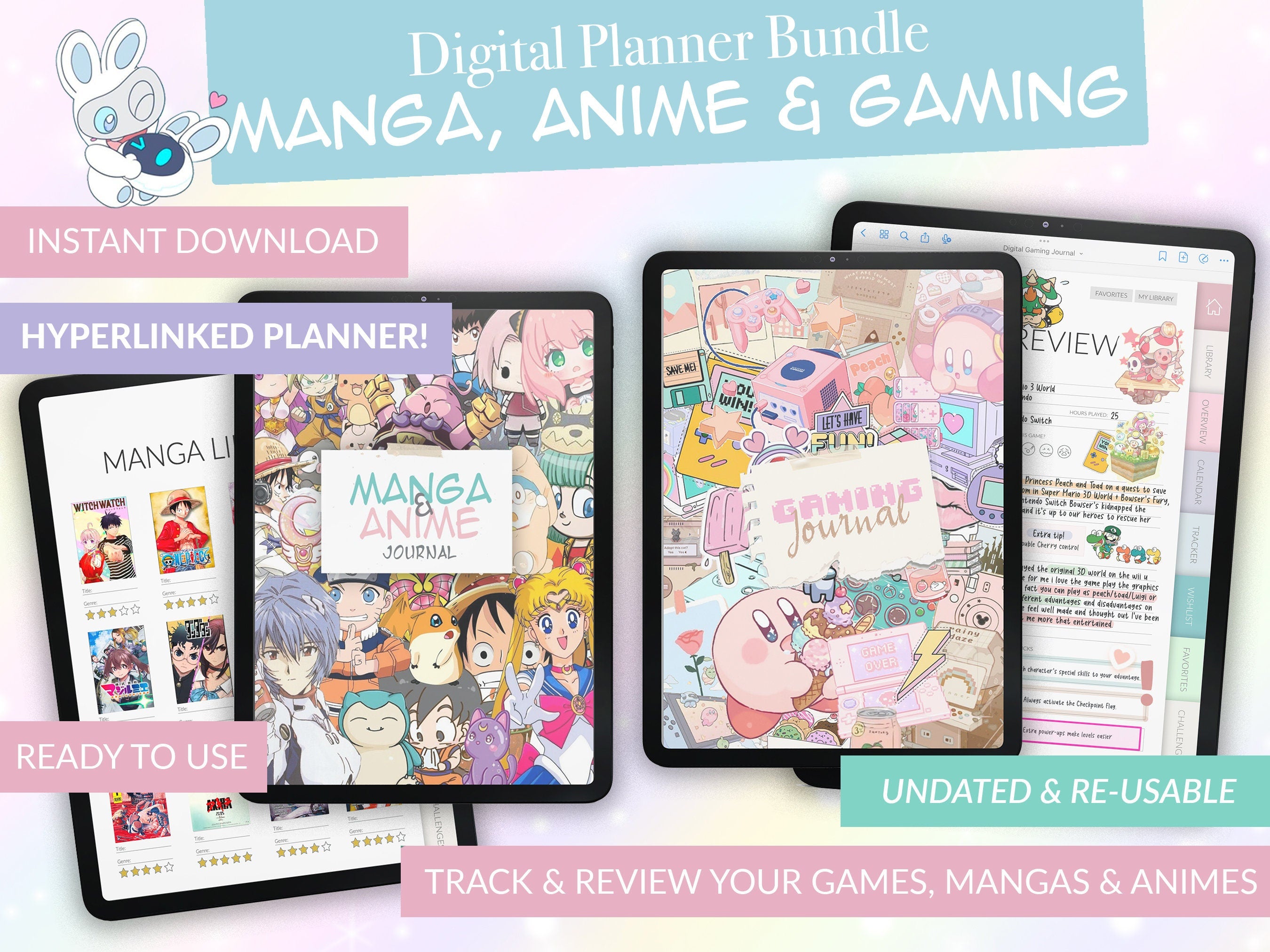 Manga & Anime Journal & Gaming Journal Bundle