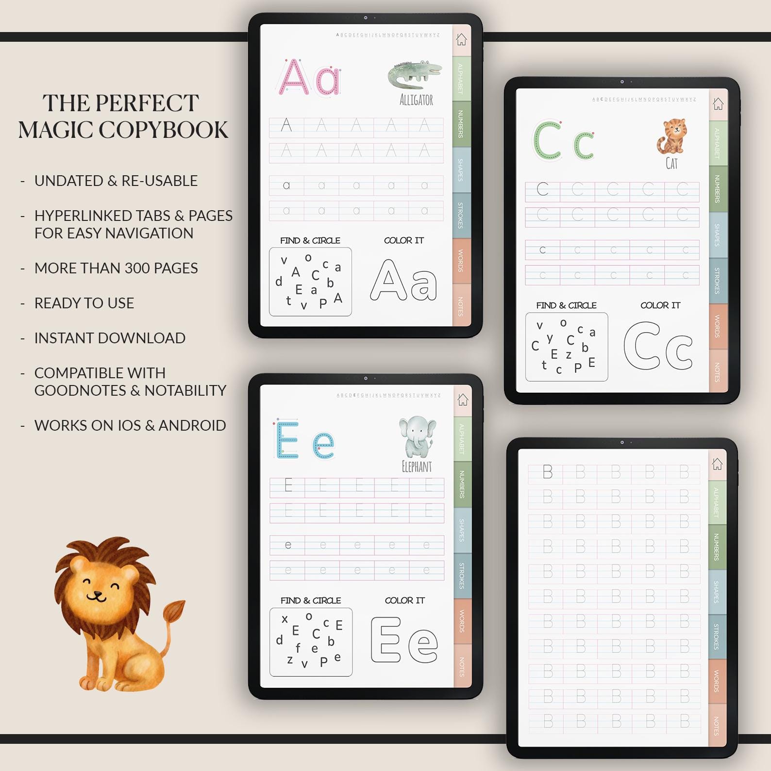 Handwriting Workbook | iPad & Tablet Practice Sheets