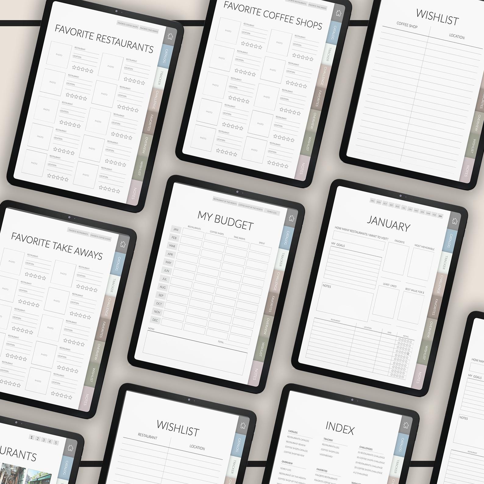 Coffee & Restaurant Journal: Foodie Review Tracker + 500 Stickers