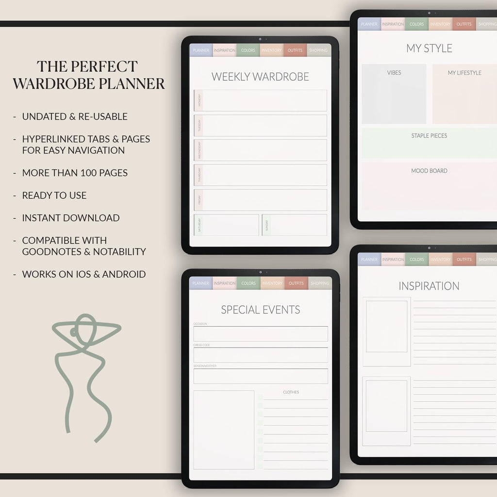 Wardrobe Planner | Outfit Organizer | with 500+ Stickers