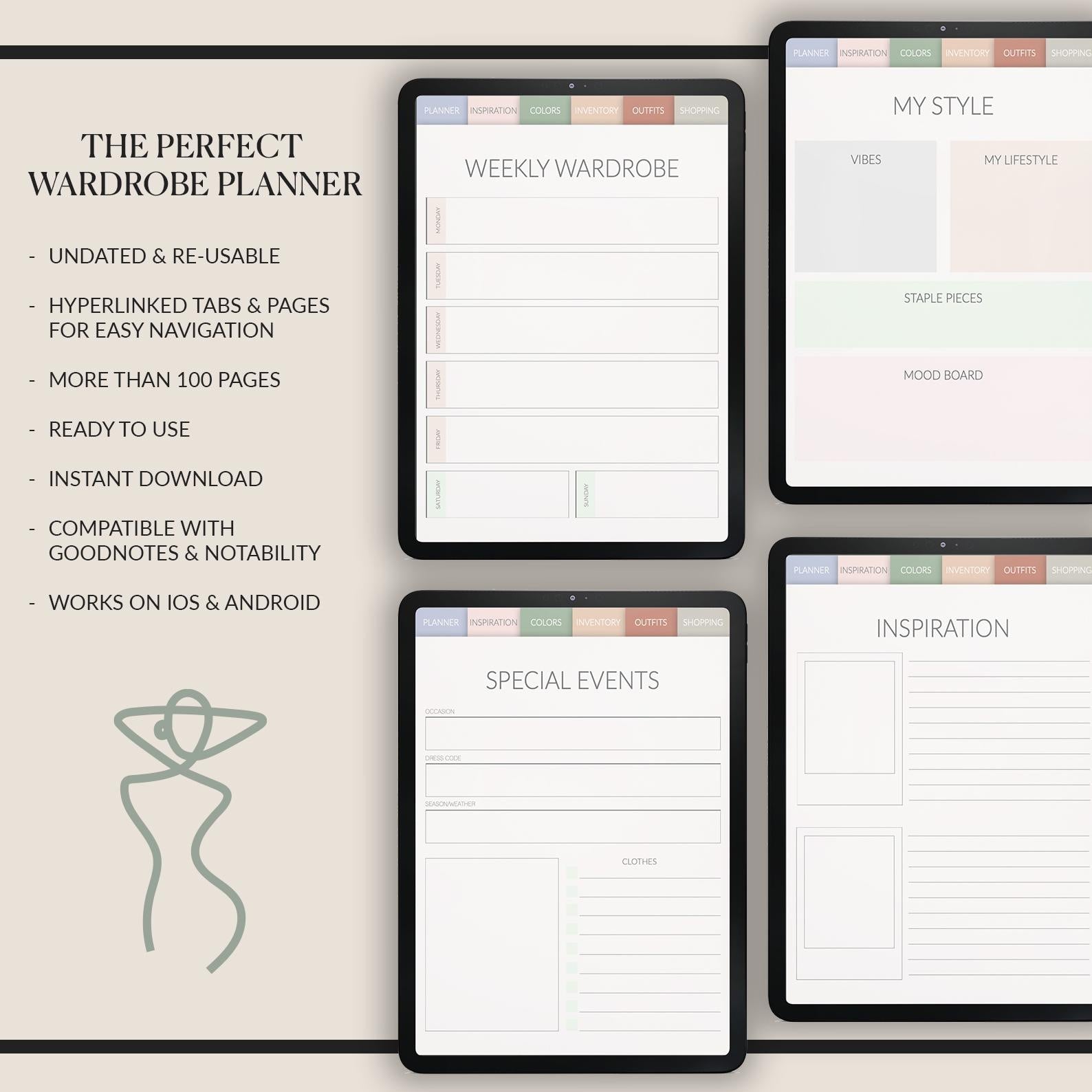 Wardrobe Planner | Outfit Organizer | with 500+ Stickers