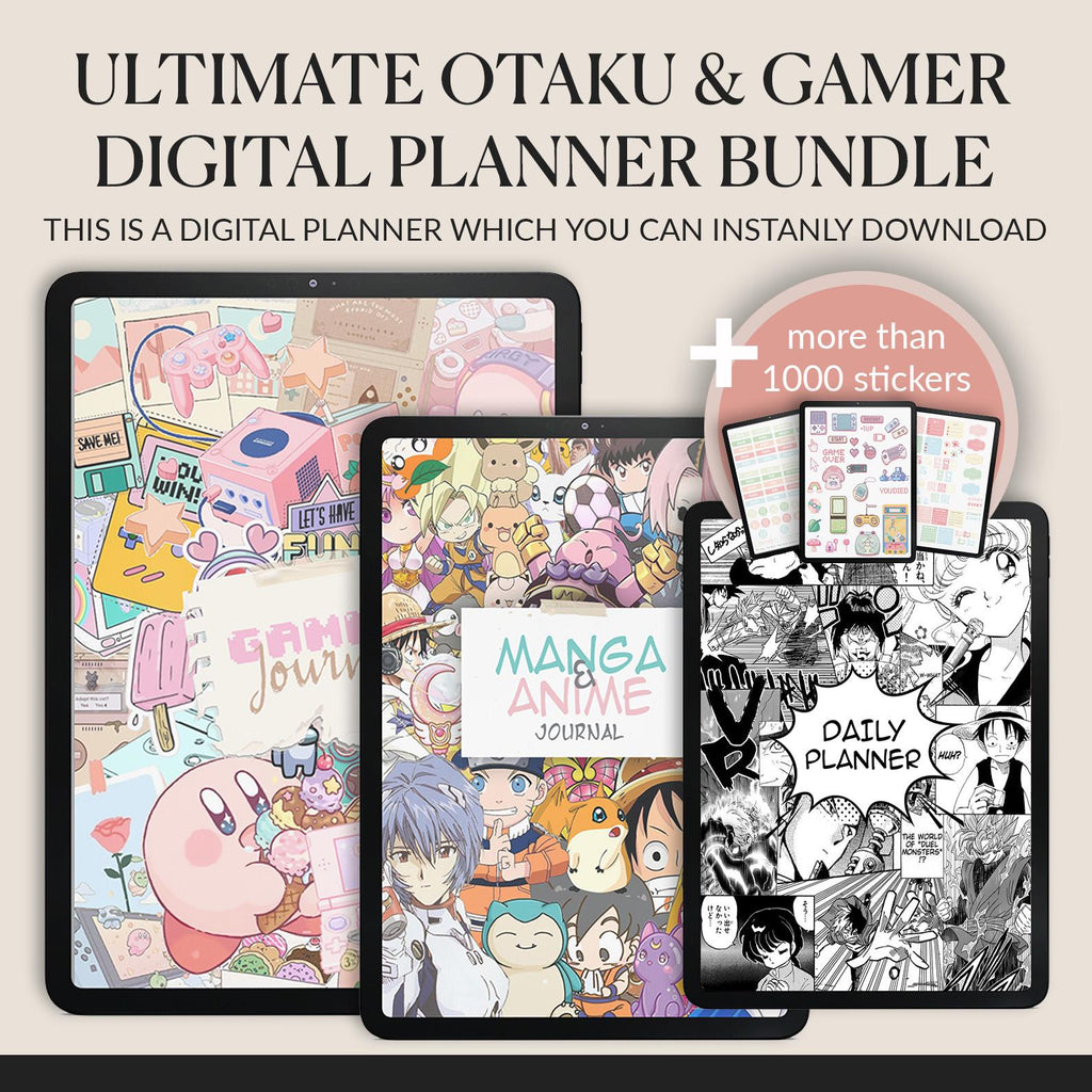 Ultimate Otaku Gamer Planner Bundle | Anime & Manga Journal | +1000 Stickers