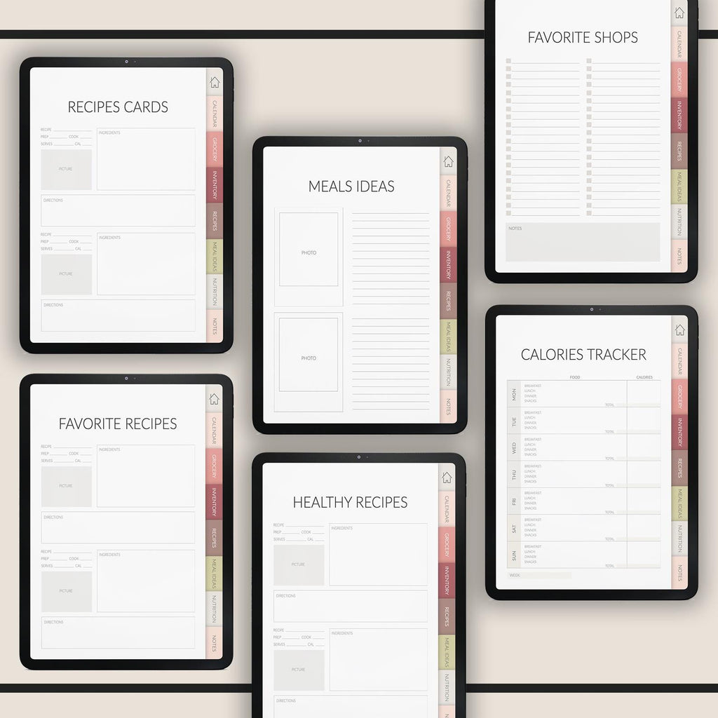 Digital Meal Planner: Weekly Prep & Grocery List (with 500+ Stickers)
